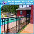 Galvanized steel garden fence / metal fence panel with 3 rails